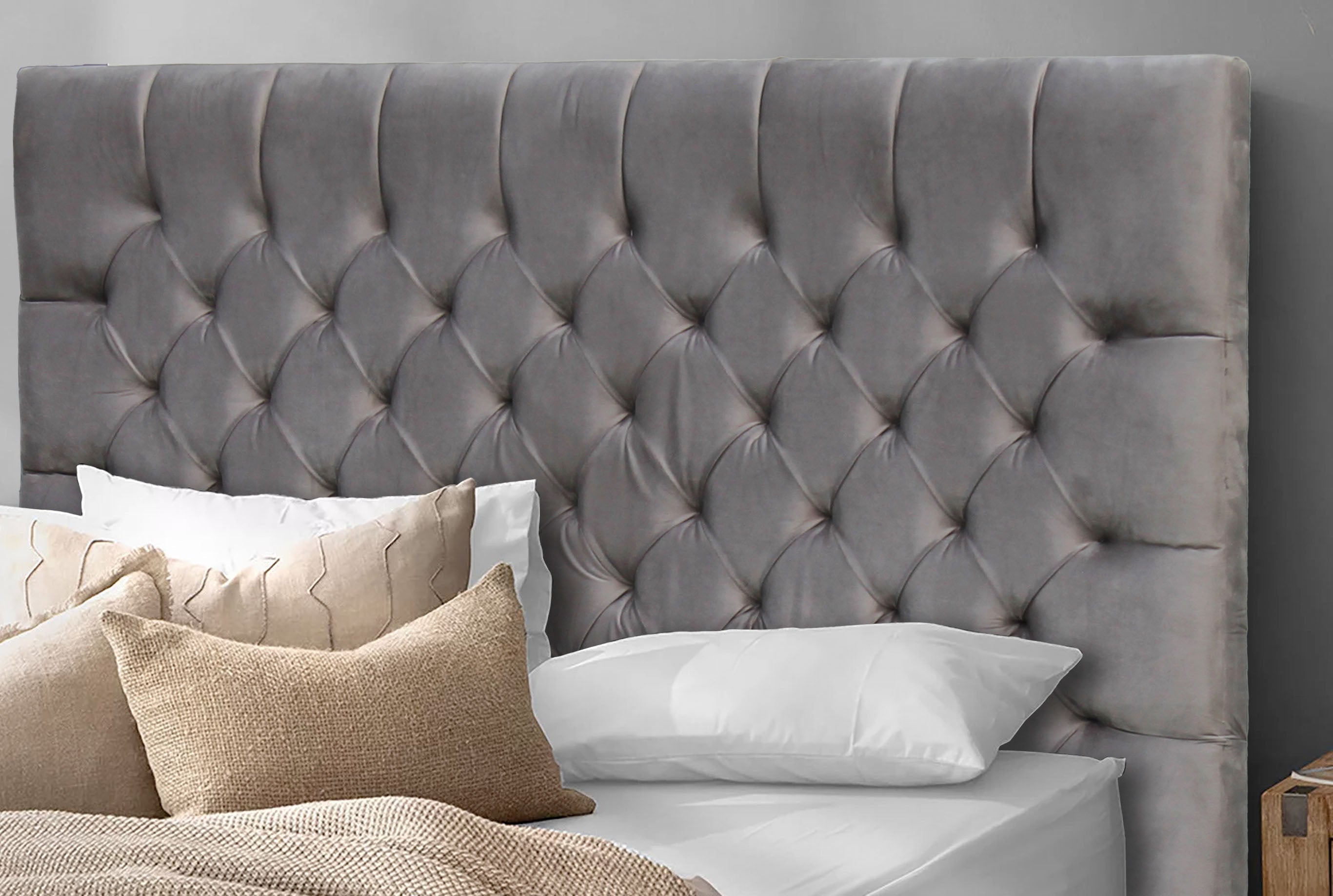 Orlando Fabric Headboard - Silver Grey - King