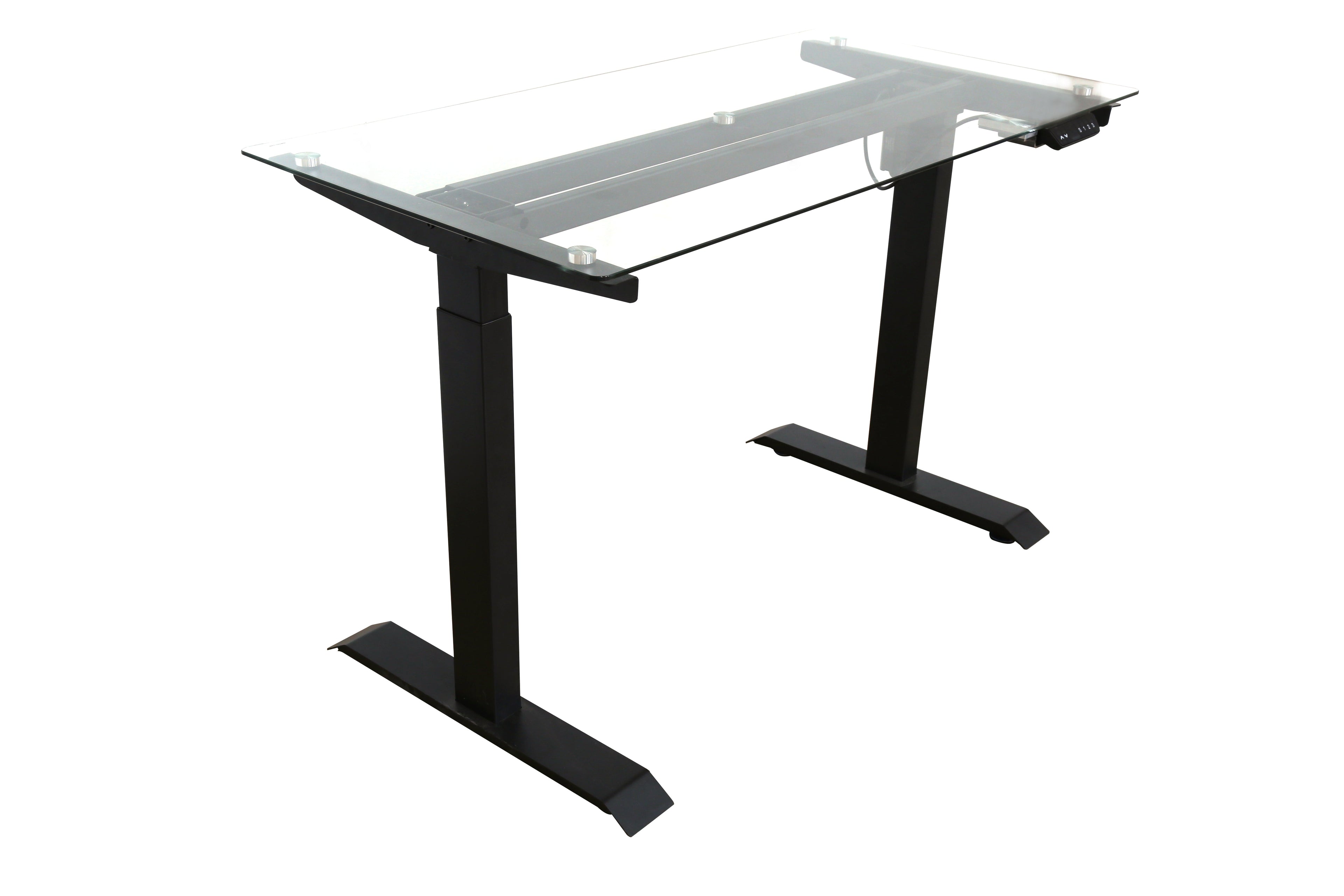 Height Ajustable Office Desk - Glass Top