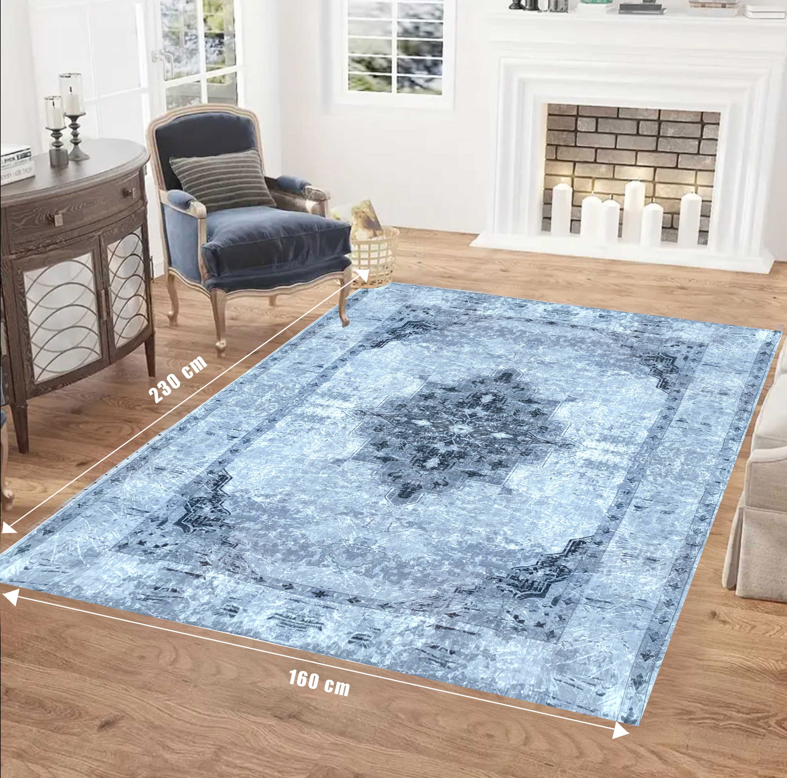 160 x 230 cm Tromso Velvet Print Rug - Fine Living