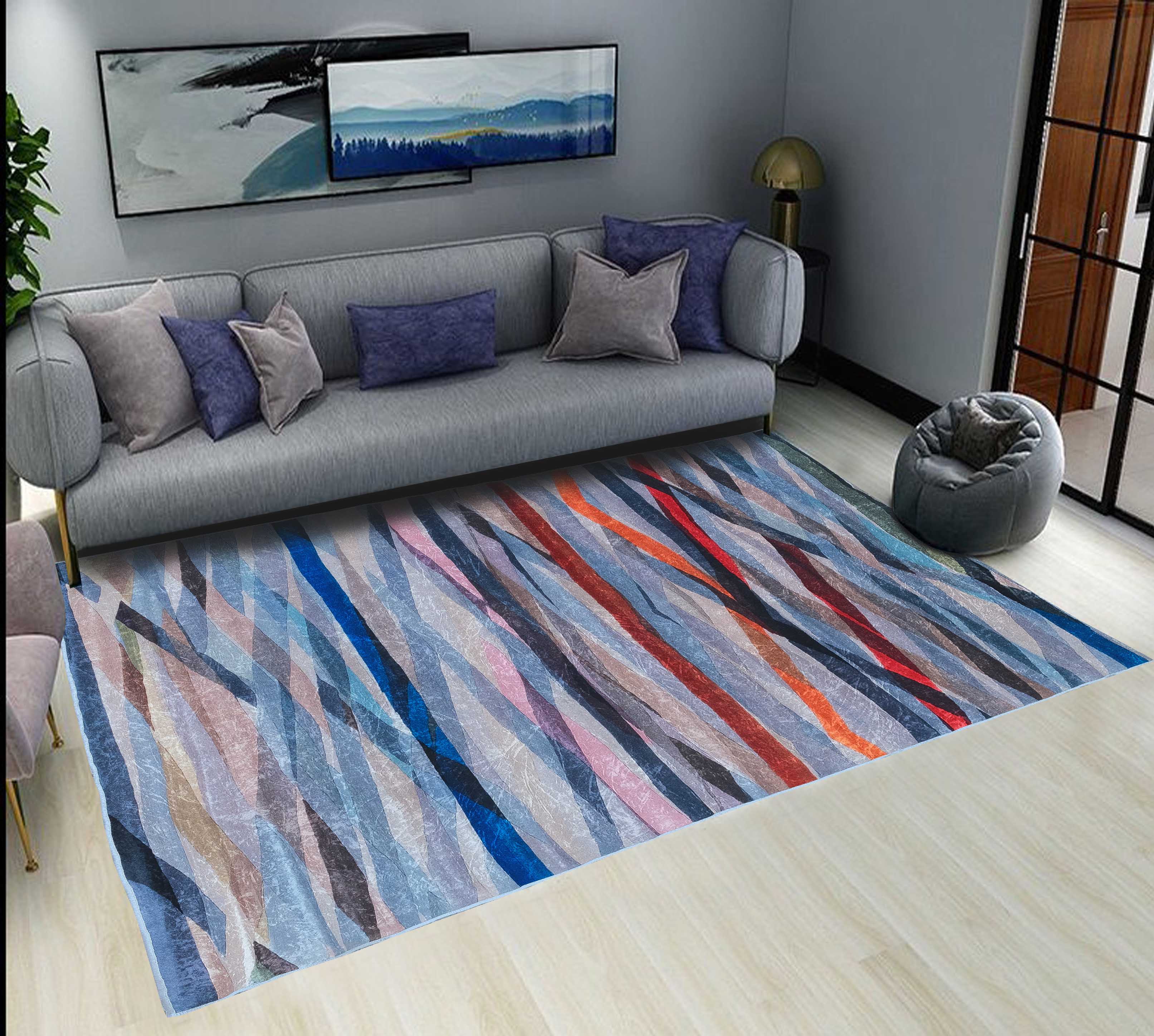 160 x 230 cm Rochester Velvet Print Rug - Fine Liv