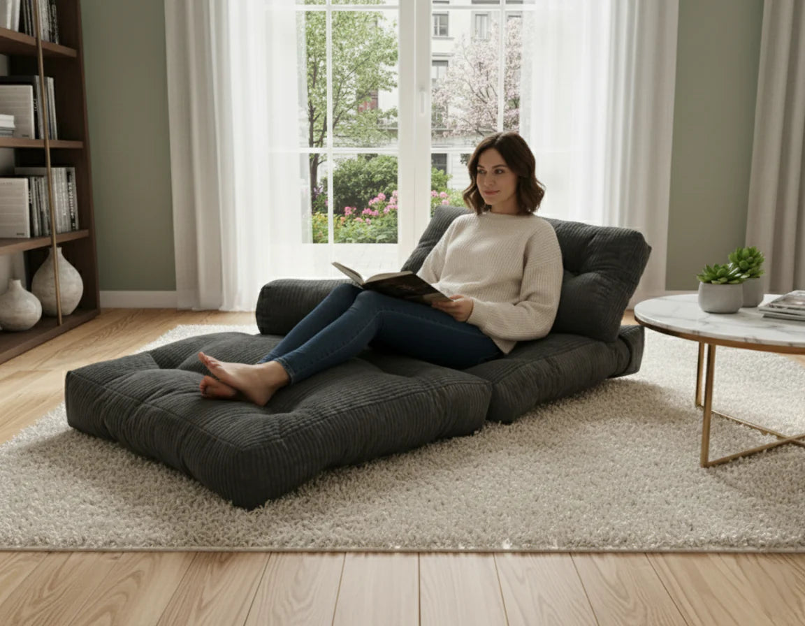 Foldable Chair Bed - Grey