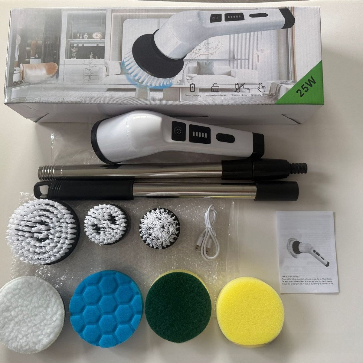 Multifunctional cordless electric cleaning brush