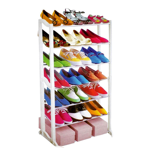 Shoe Rack - 7 Tier White