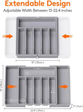 Extendable Cutlery Drawer Tray - Grey