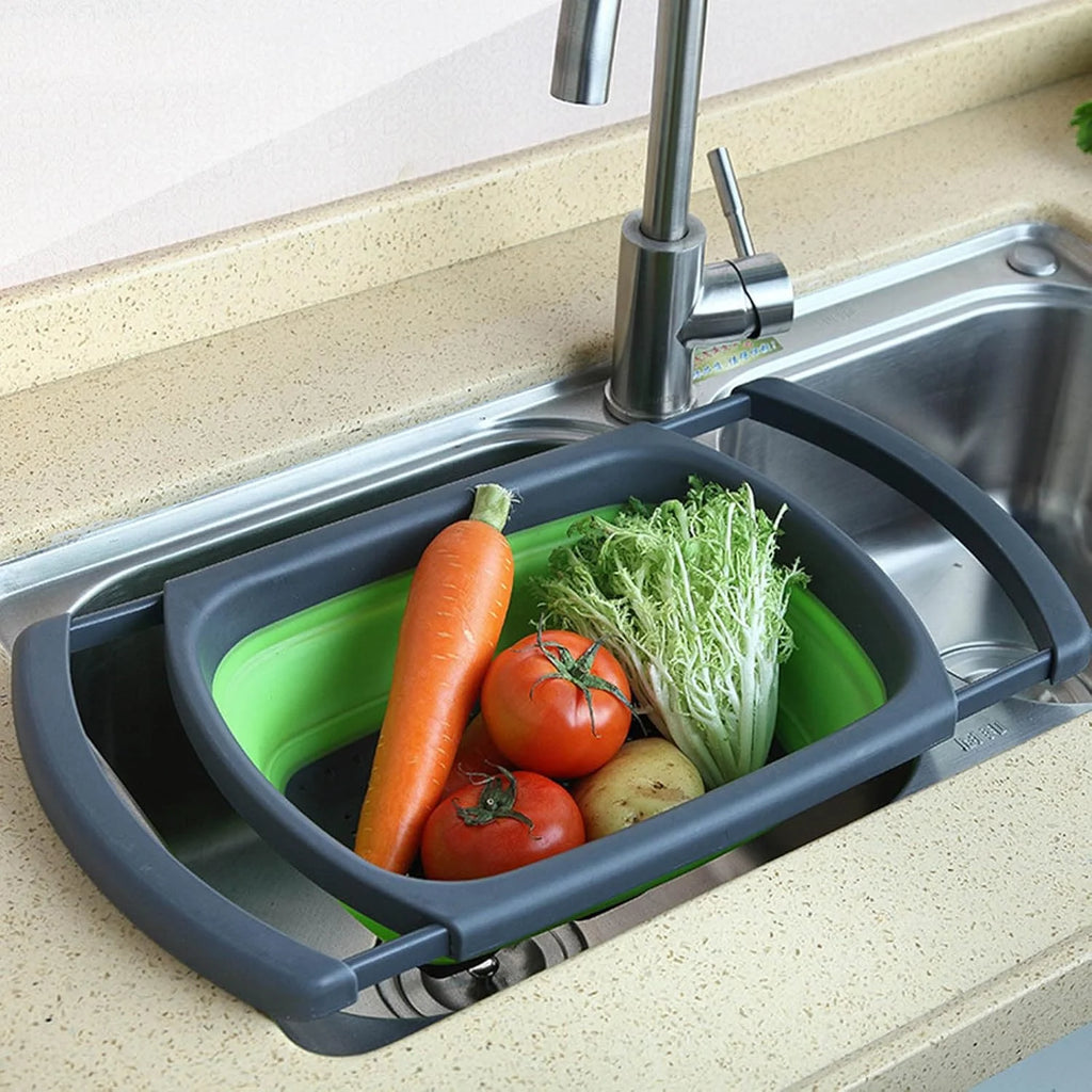 Collapsible Over-Sink Sieve-Green