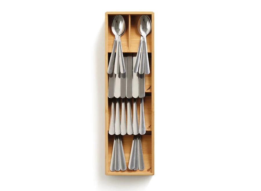 Bamboo Space Saver Cutlery Organizer