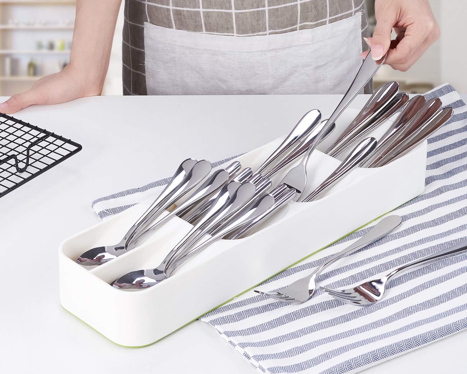 Cutlery Drawer Organiser - White