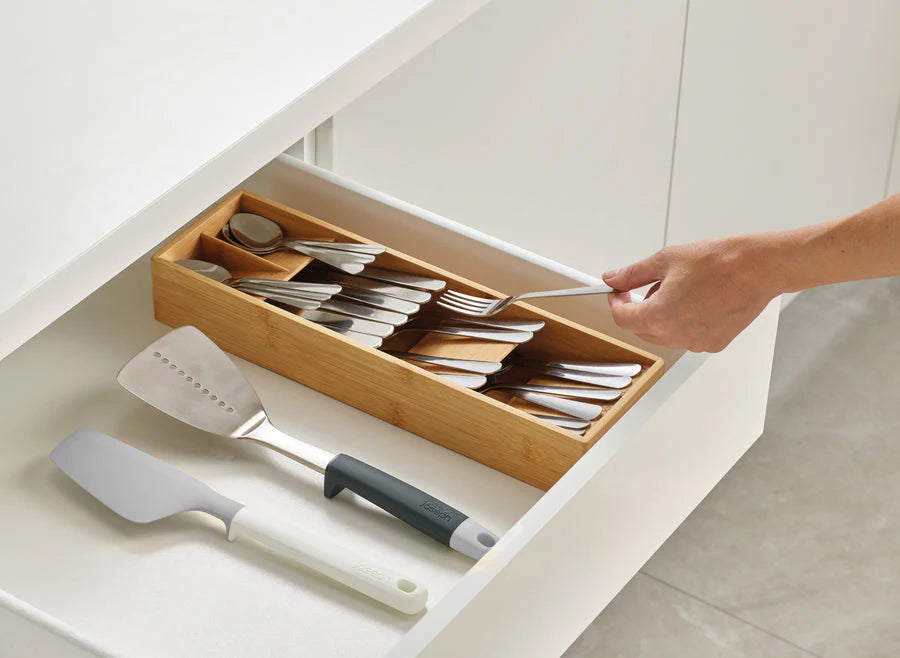Bamboo Space Saver Cutlery Organizer