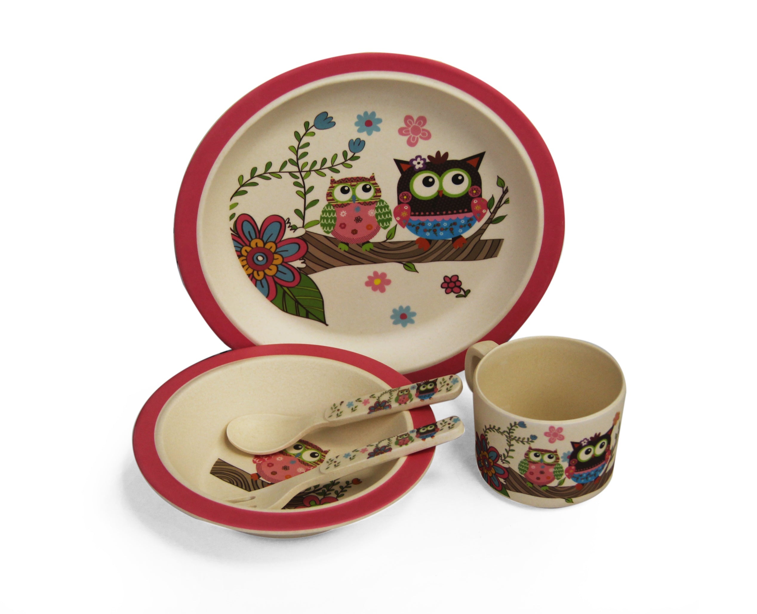 Nuovo Kids Bamboo Dining Set - Owl