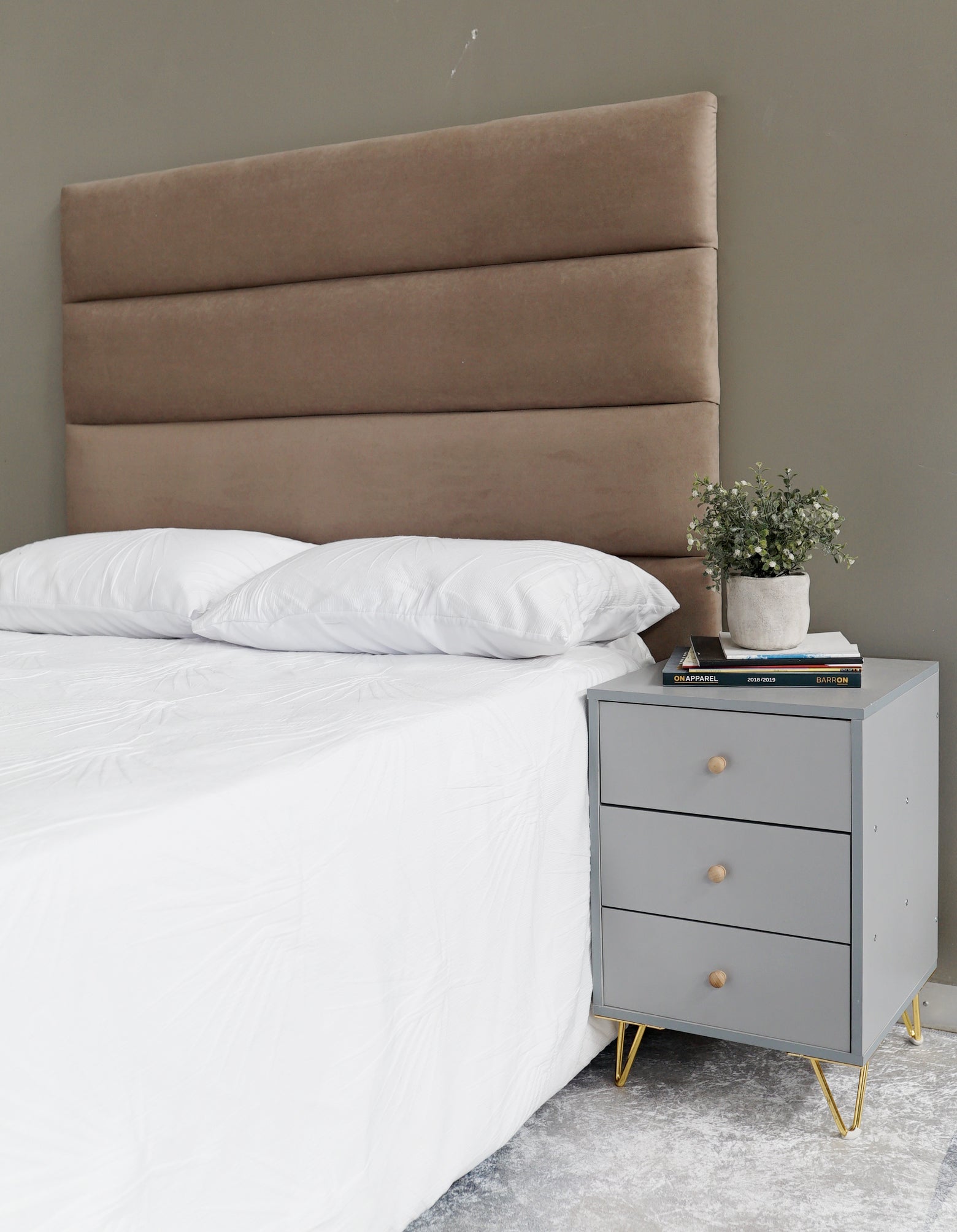 Alabama Headboard - Double - Velvet Brown