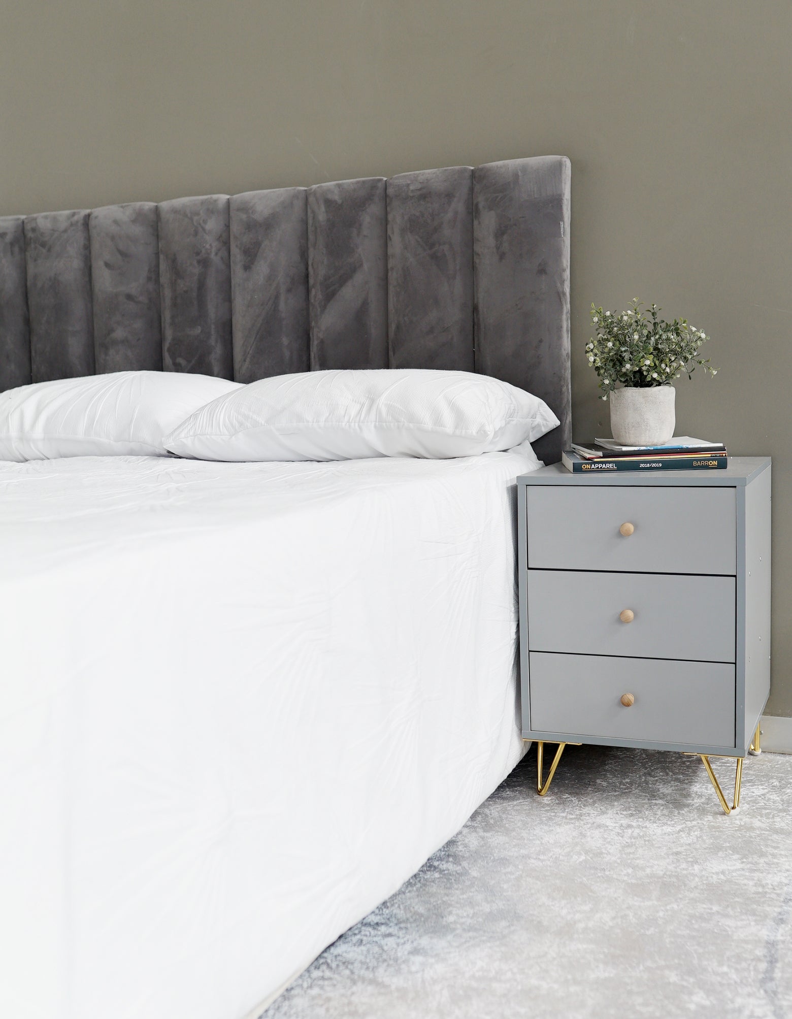 California Headboard - King - Velvet Grey