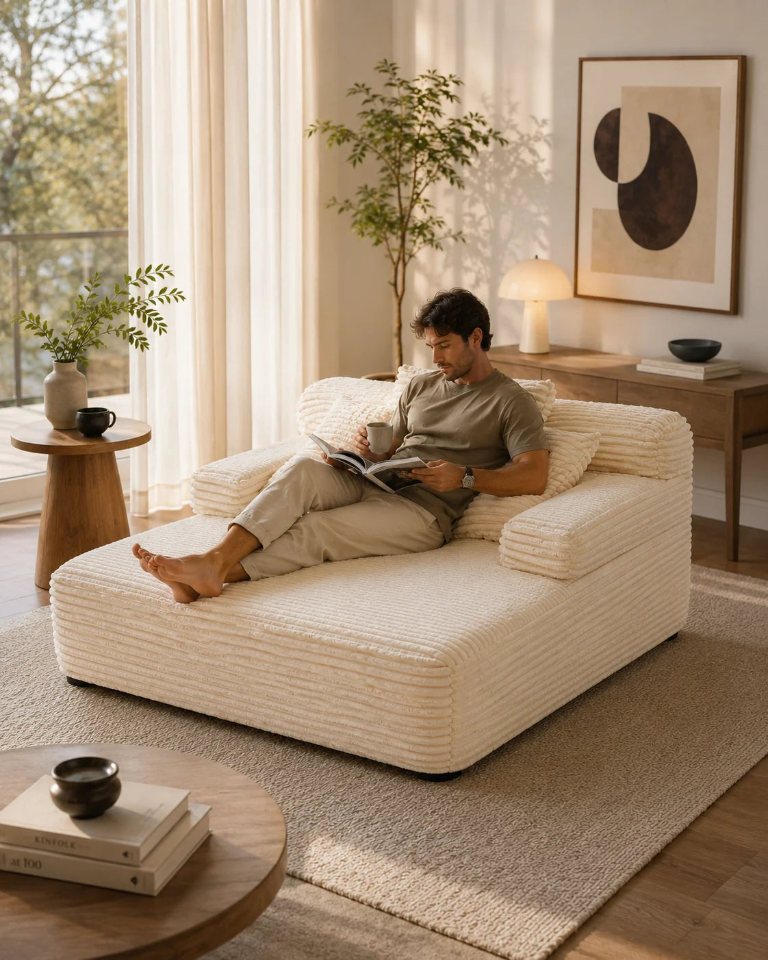 Oversized Chaise Lounge Chair - Simply Homeware