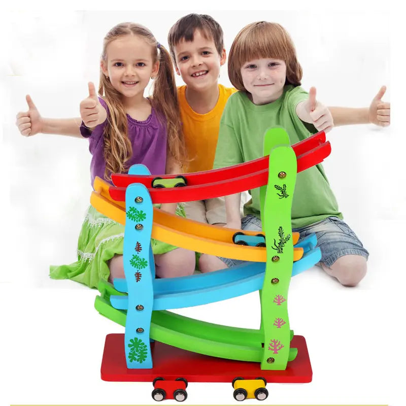 Wooden Toy Speeding Car