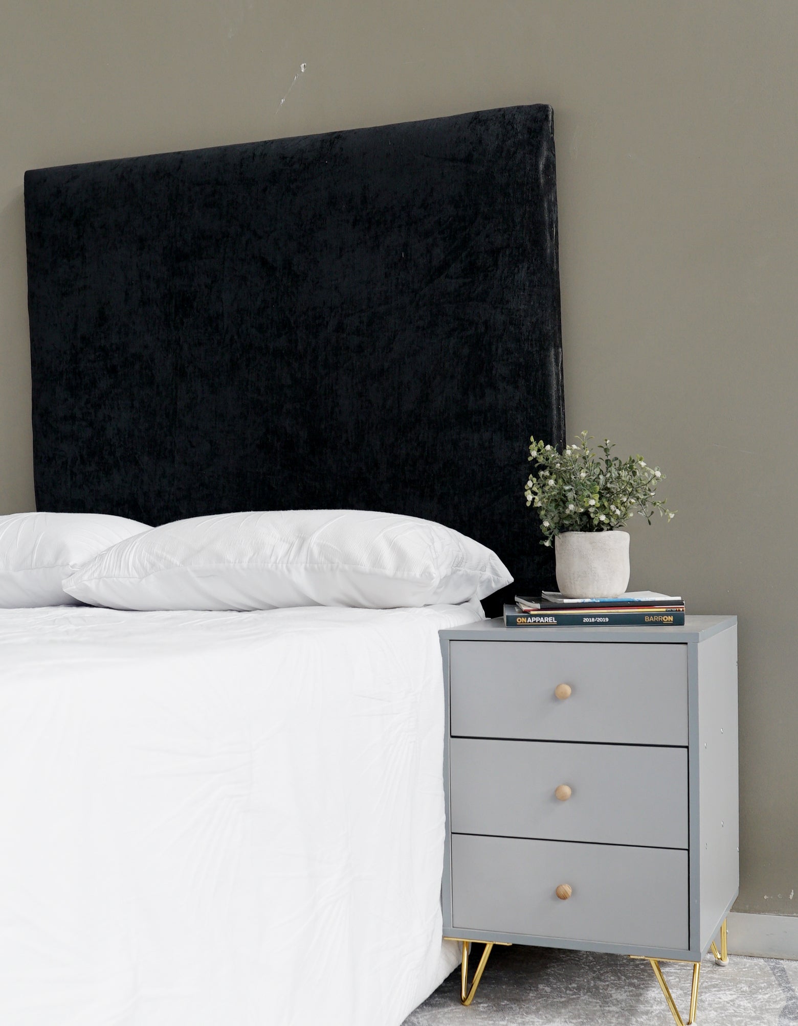 Berlin Headboard - Single - Velvet Navy Blue