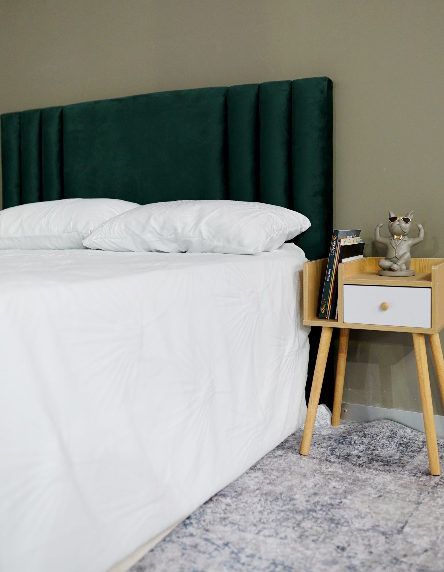 Texas Double Headboard - Emerald Green Velvet
