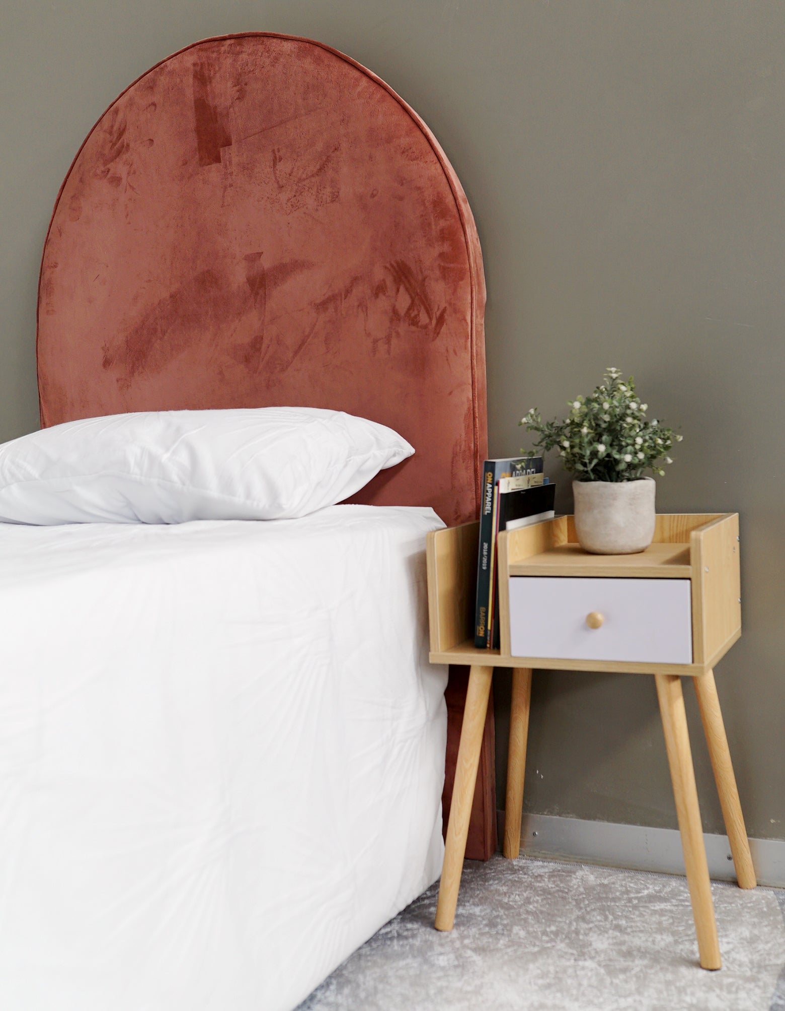Indiana Headboard - Single - Velvet Peach