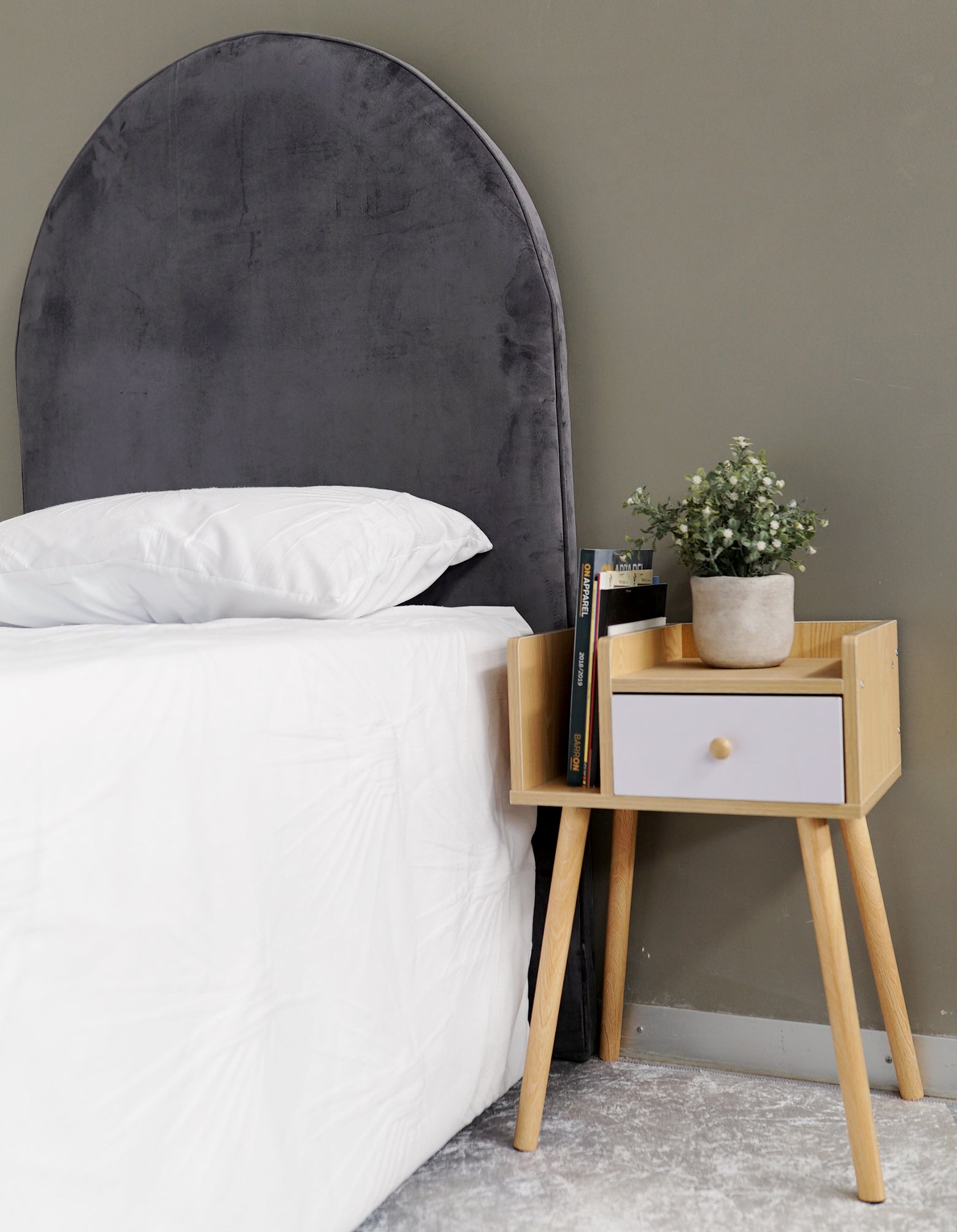 Indiana Headboard - Single - Velvet Grey