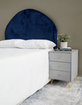 Indiana Headboard - King - Velvet Navy Blue