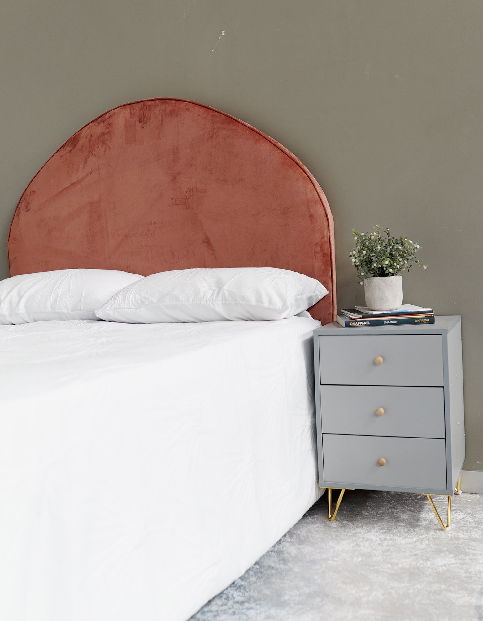 Indiana Headboard - Double - Velvet Peach