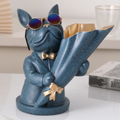 Bulldog Vase -Blue