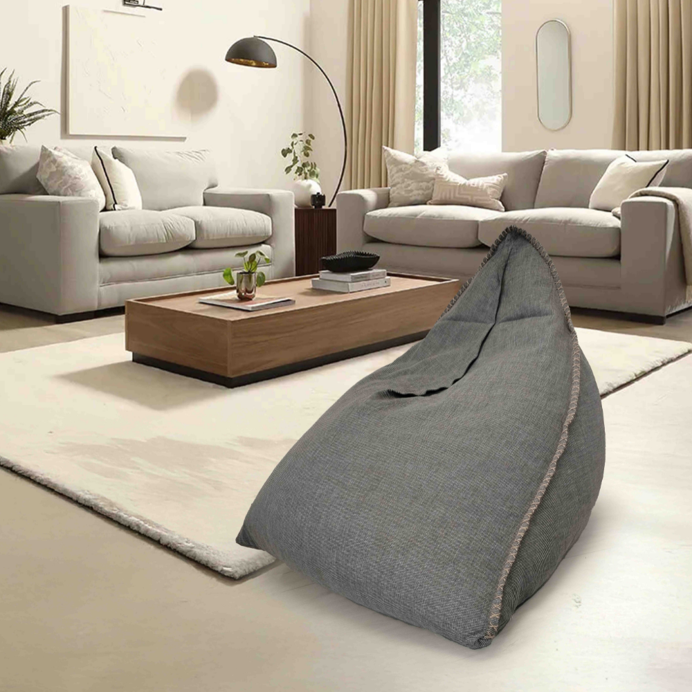 Indoor or Outdoor Shell Bean Bag Light Grey