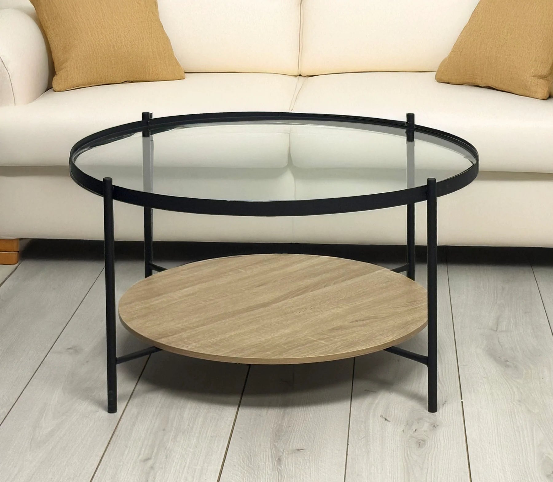 Velour 2 Tier Round Coffee Table - Finery