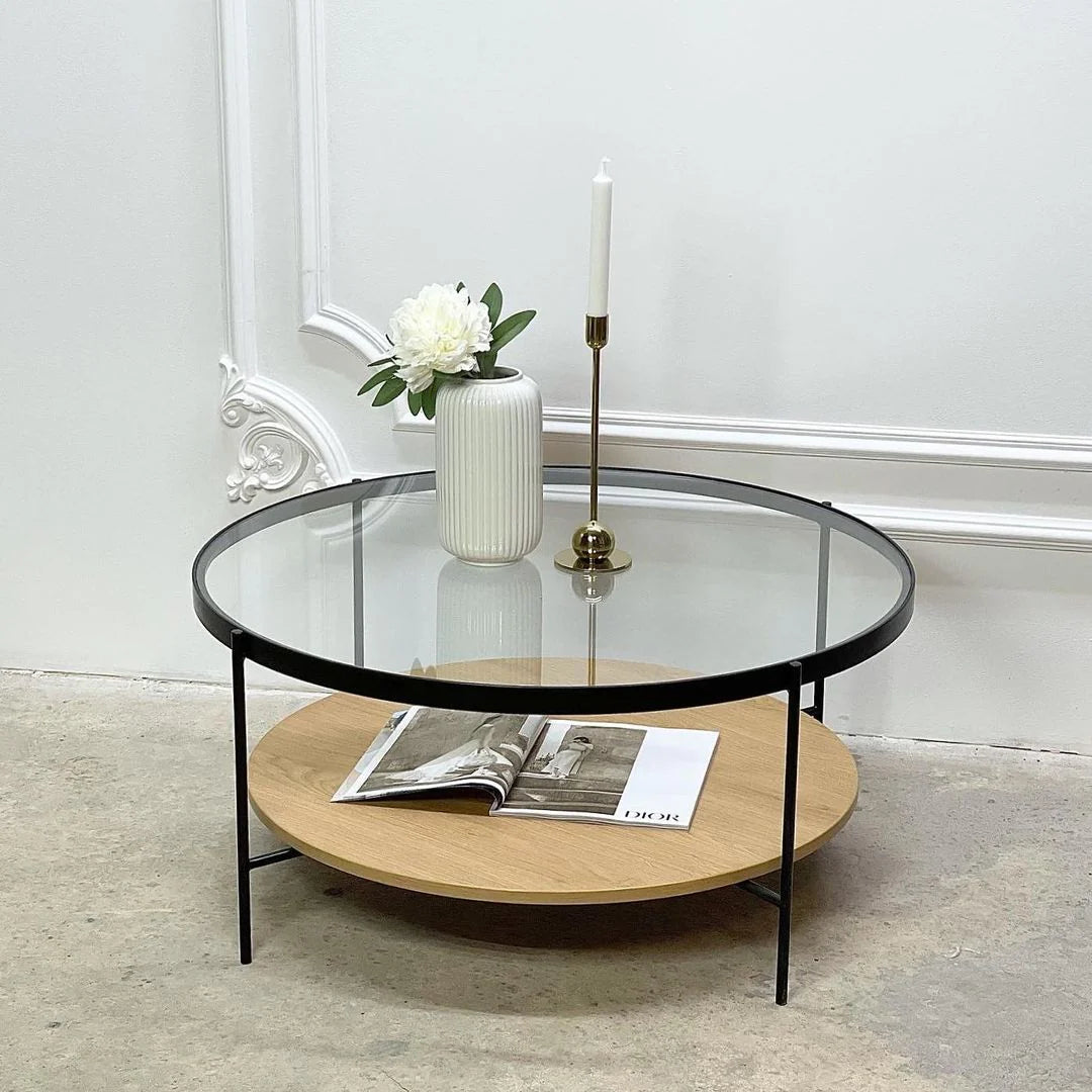 Velour 2 Tier Round Coffee Table - Finery