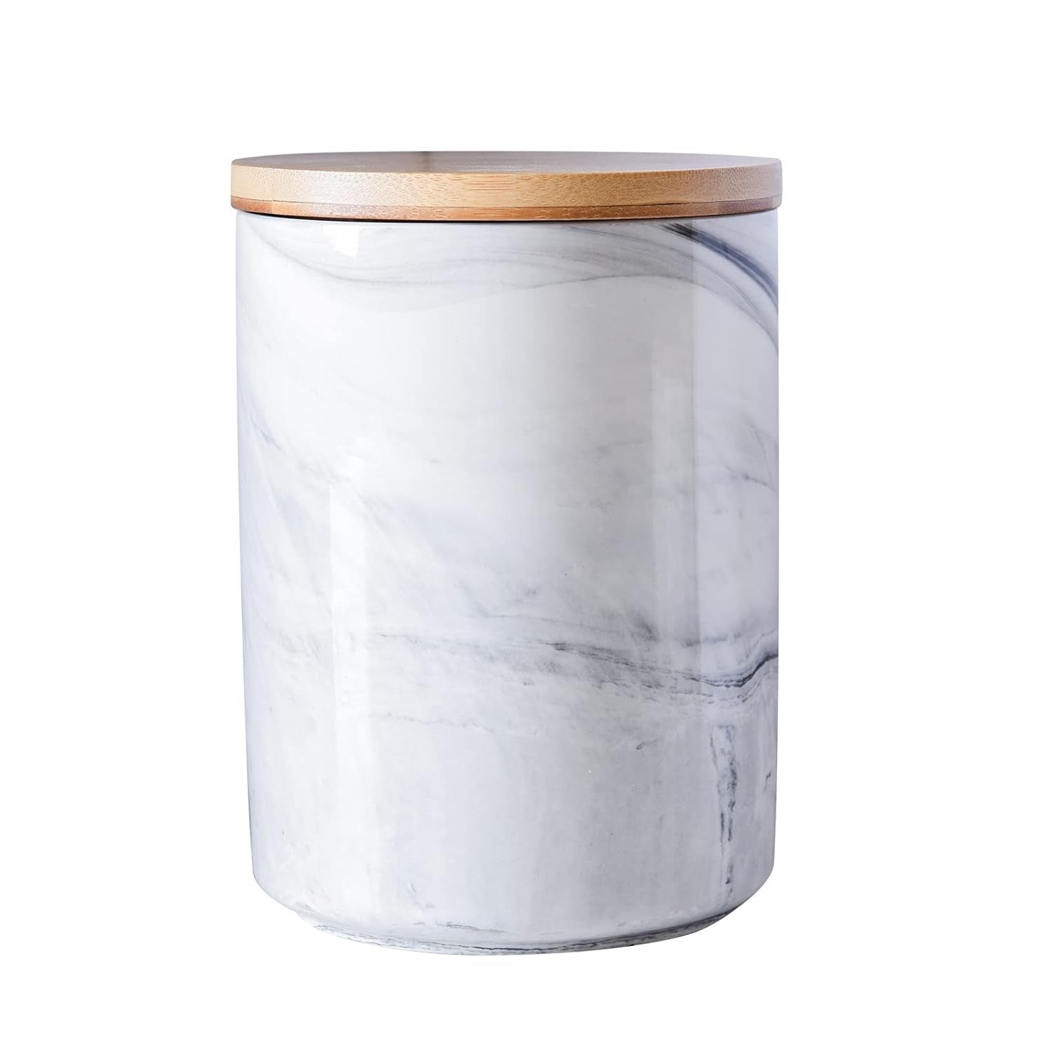 Alabaster Canister - Brass and White - 14cm