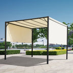 NobleShade Pergola with Sliding Roof Curtain -3*3m - Beige