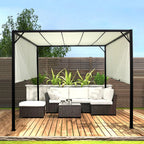 NobleShade Pergola with Sliding Roof Curtain -3*3m - Beige
