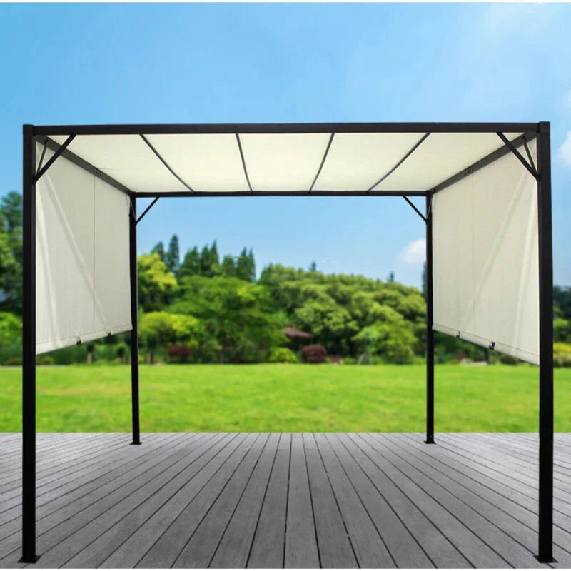 NobleShade Pergola with Sliding Roof Curtain -3*3m - Beige