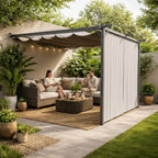 Sunridge Wall Mounted Pergola with Awnings - 3x2.7m - Grey