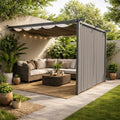 Sunridge Wall Mounted Pergola with Awnings - 3x2.7m - Grey