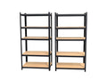 Fine Living - 5 Layer Shelf Matt Black - 2pc set