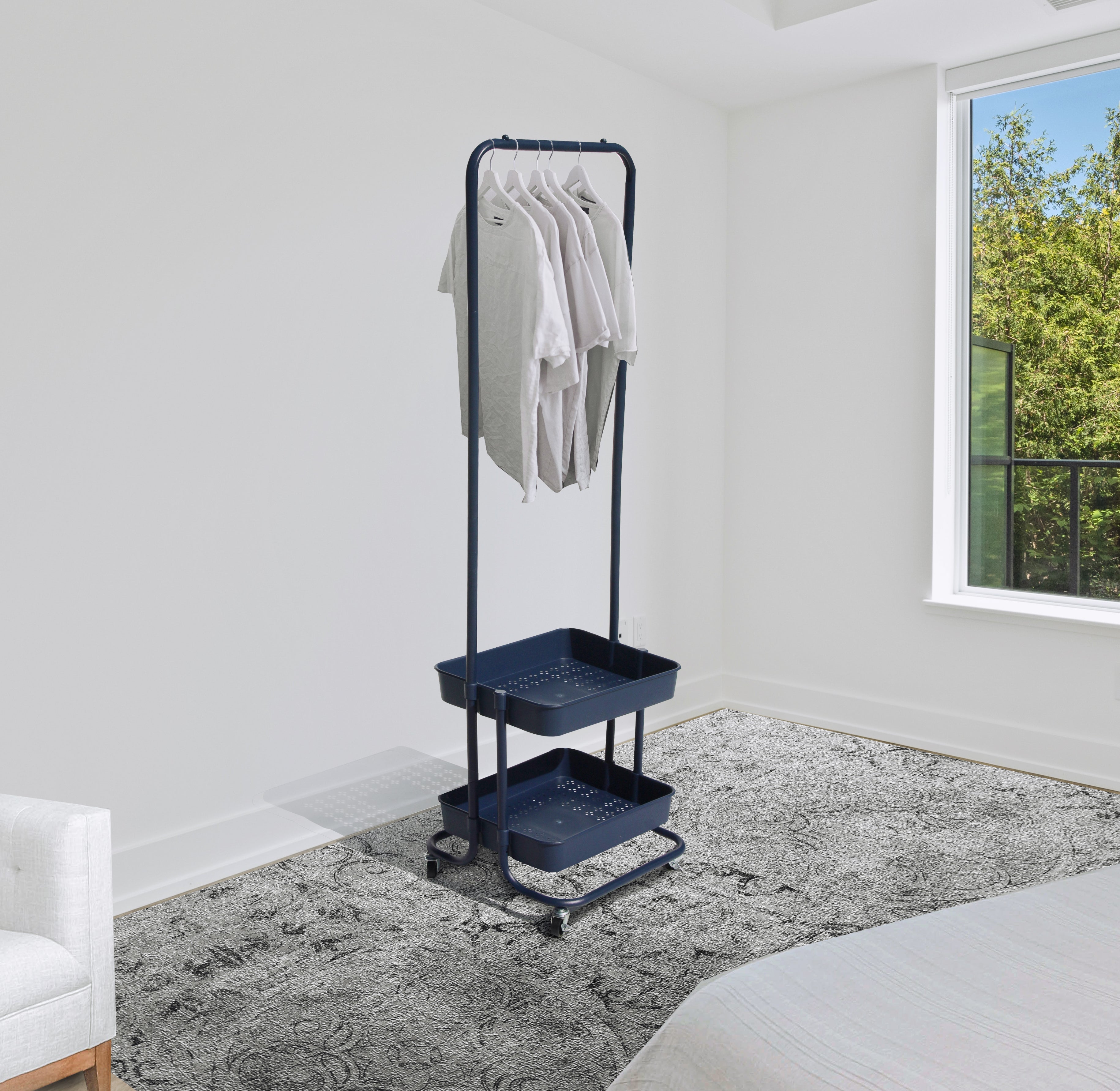 Miami Clothing Rack - Navy Blue