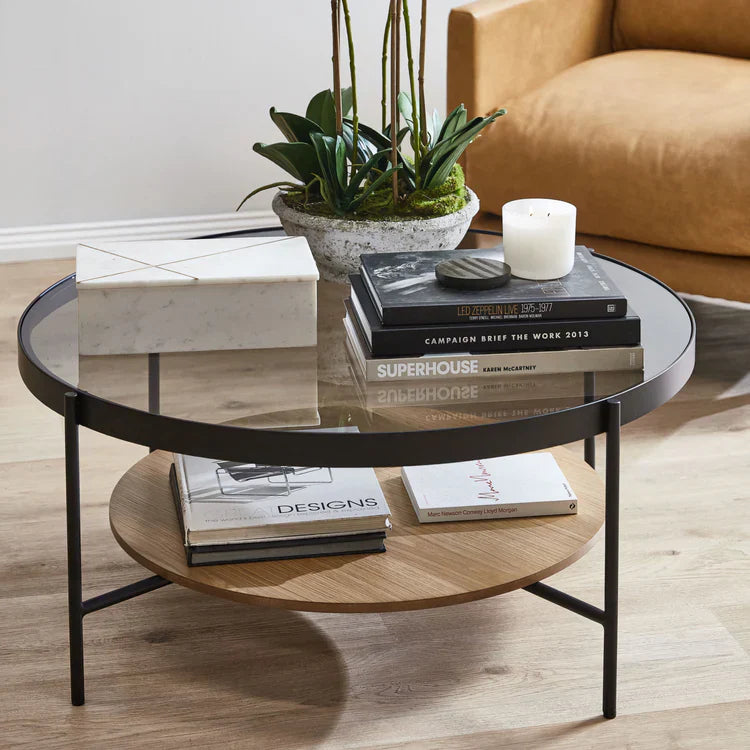 Velour 2 Tier Round Coffee Table - Finery