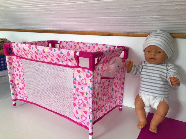 Jeronimo Doll Camp Cot - Pink Animals
