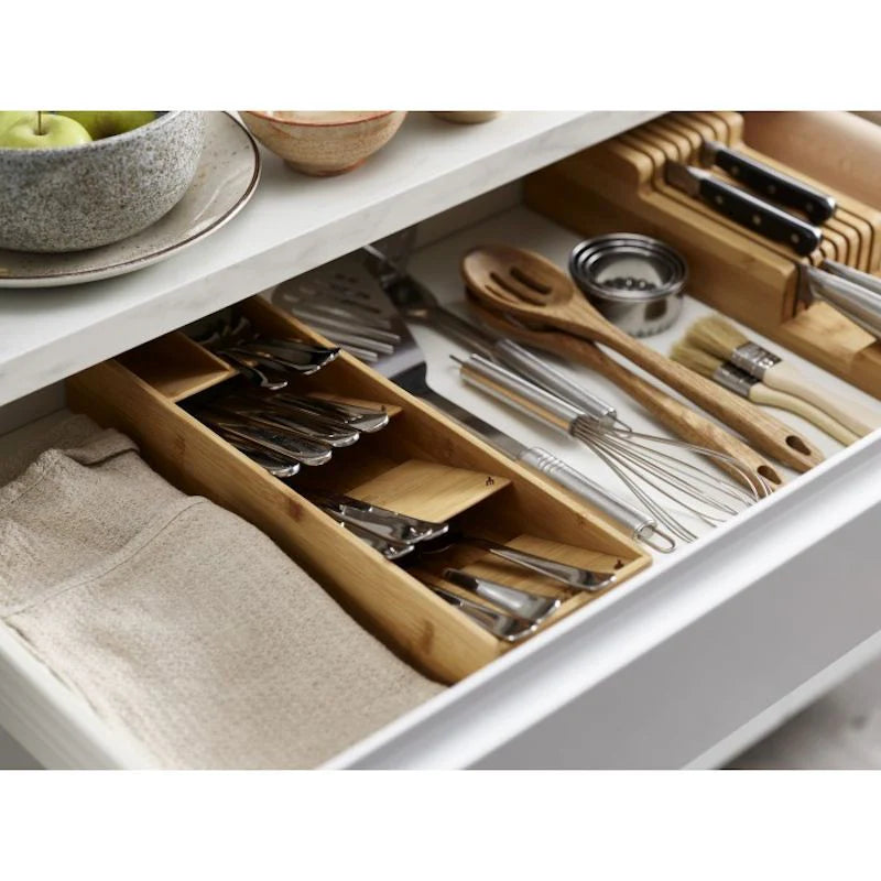 Bamboo Space Saver Cutlery Organizer