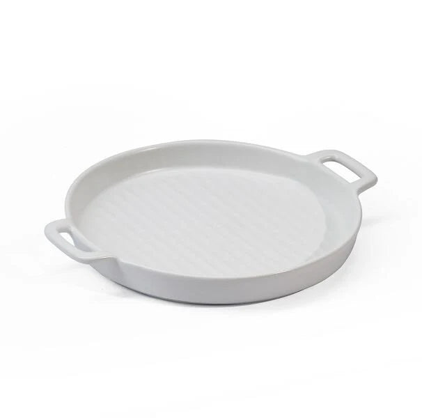 Fine Living Round Ceramic Oven Dish - White